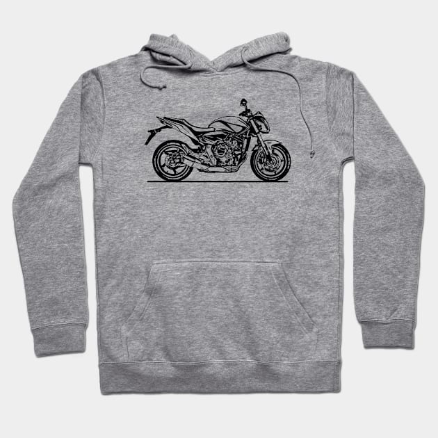 Hornet CB600F 2011 Motorcycle Sketch Art Hoodie by DemangDesign